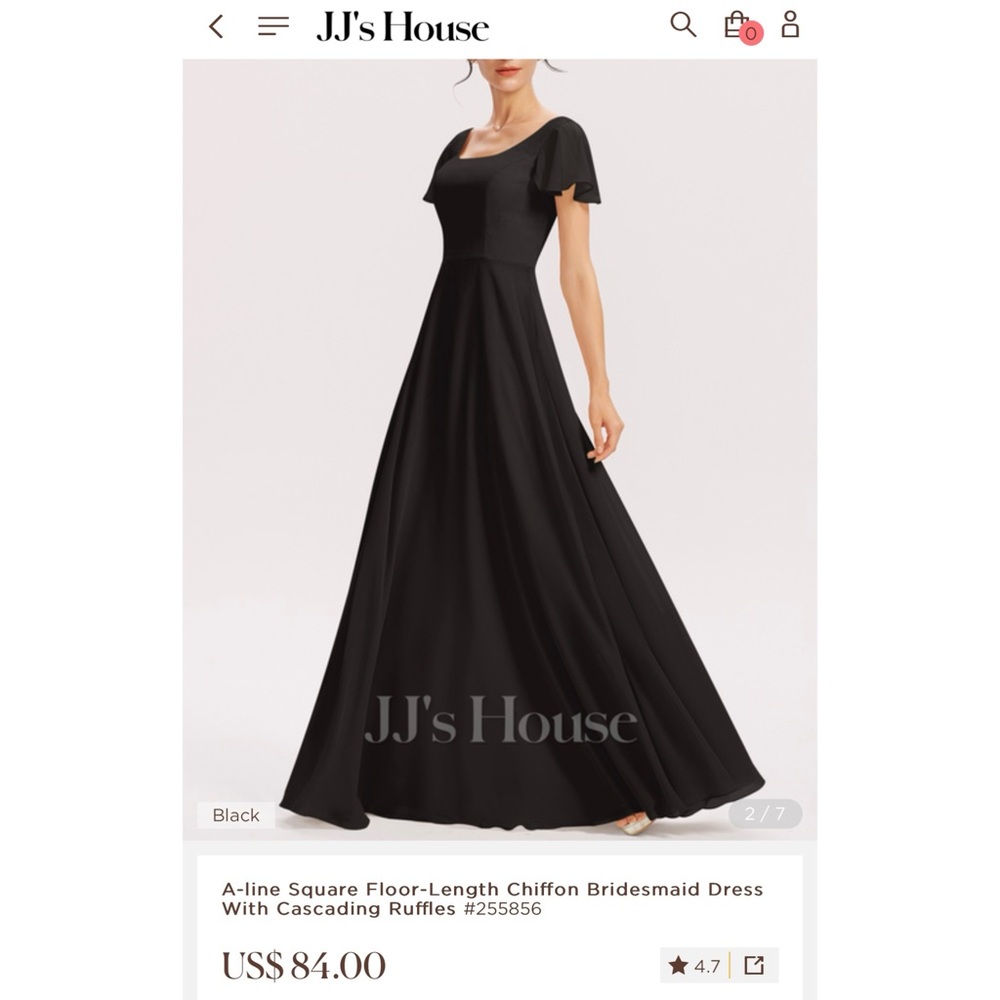 NWOT ‼️ A-Line Square Floor Length Chiffon Bridesmaid Dress- JJ’s House